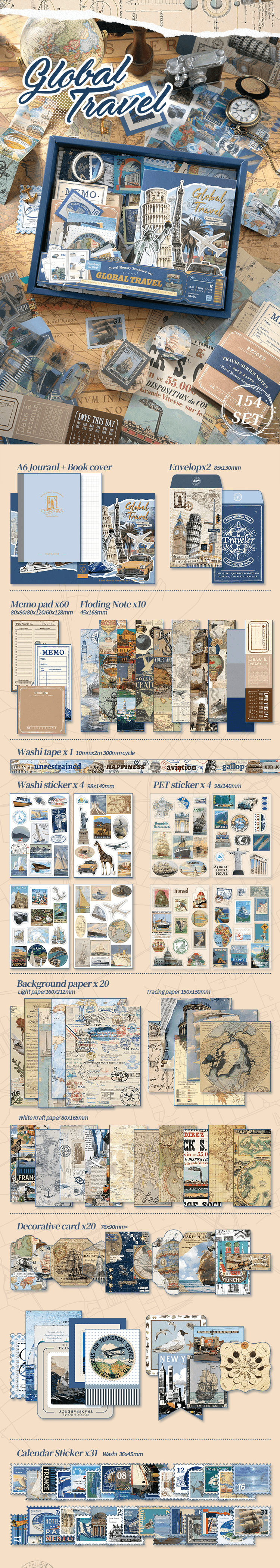 Scrapbook Gift Box Kit | Global Travels