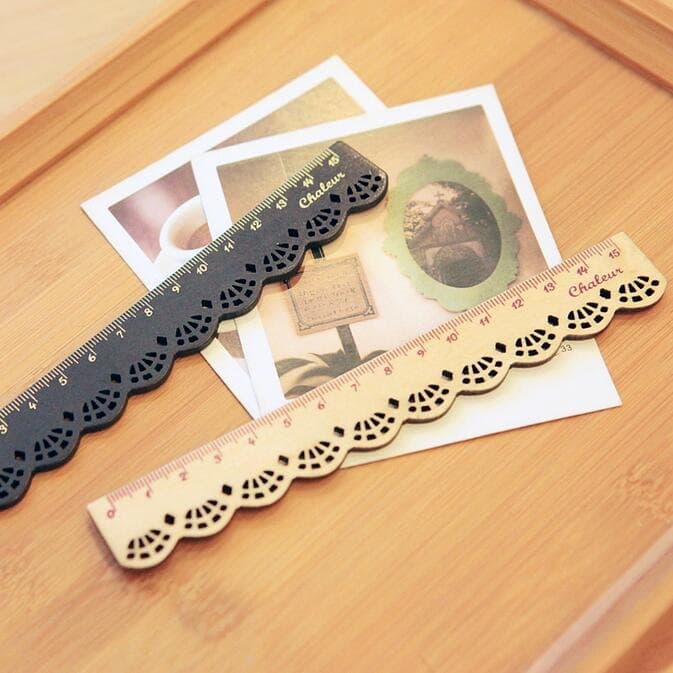 Kawaii Lace Wooden Ruler - Image 1