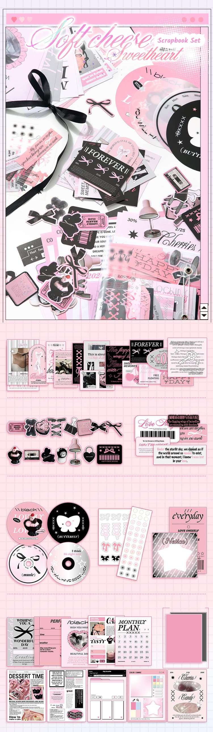 Cheese Sweetheart – Korean Collage Scrapbook Paper Set (101 pcs)