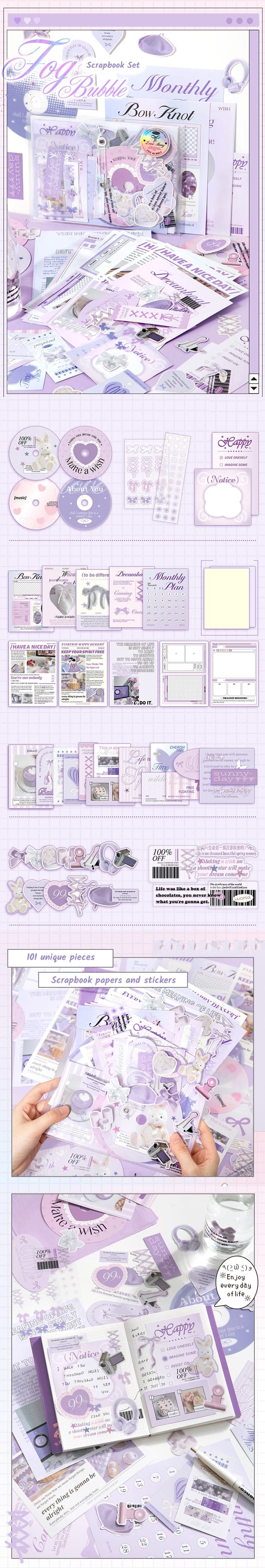 Mist Bubbles – Korean Collage Scrapbook Paper Set (101 pcs)