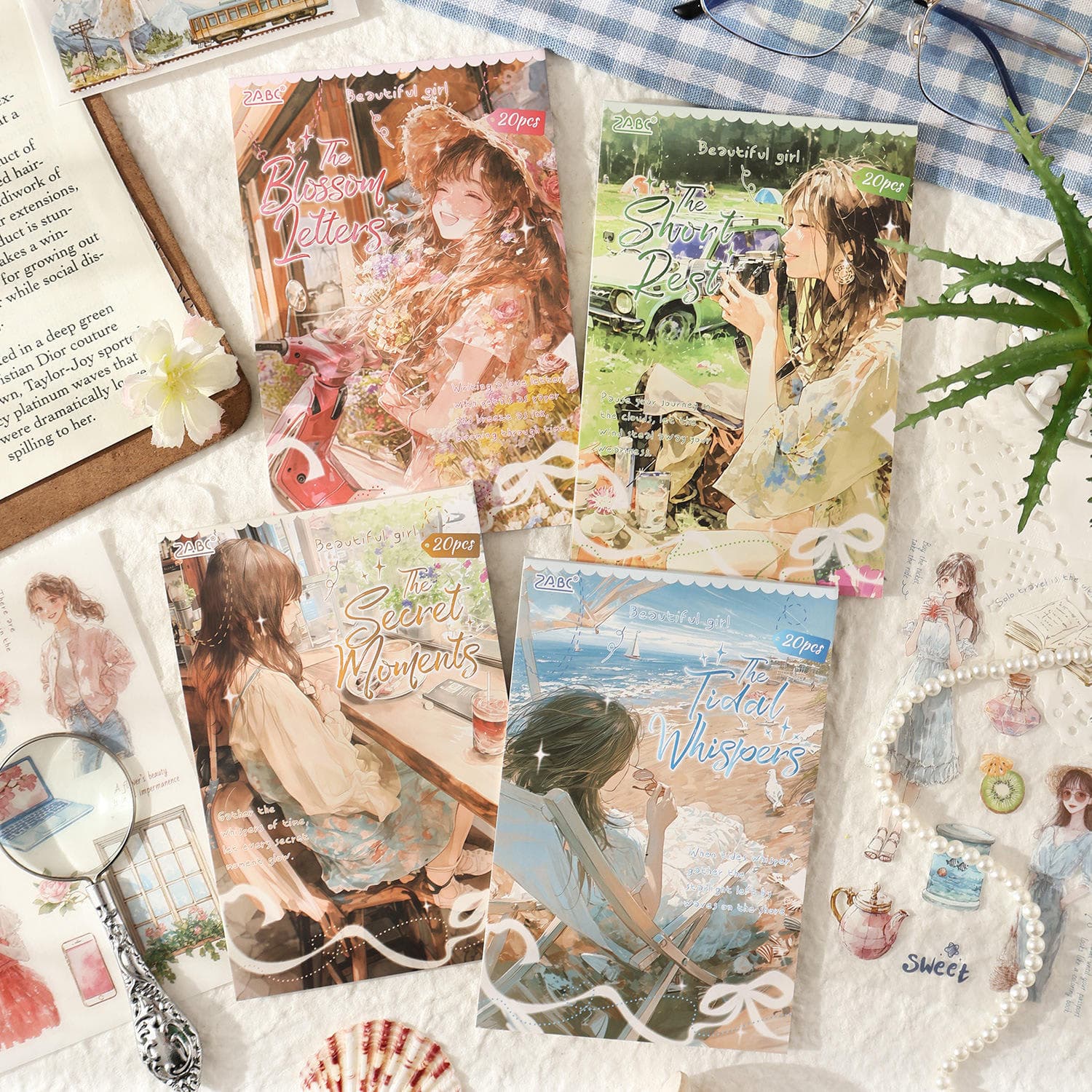 Eternal Whispers PET Stickers – 20 Sheets Decorative Sticker Book Set - Image 1