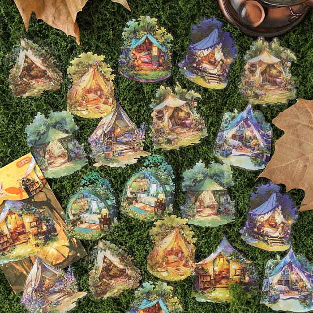 Journey Adventure PET Die-Cut Decorative Stickers – 20 Sheets/Pack