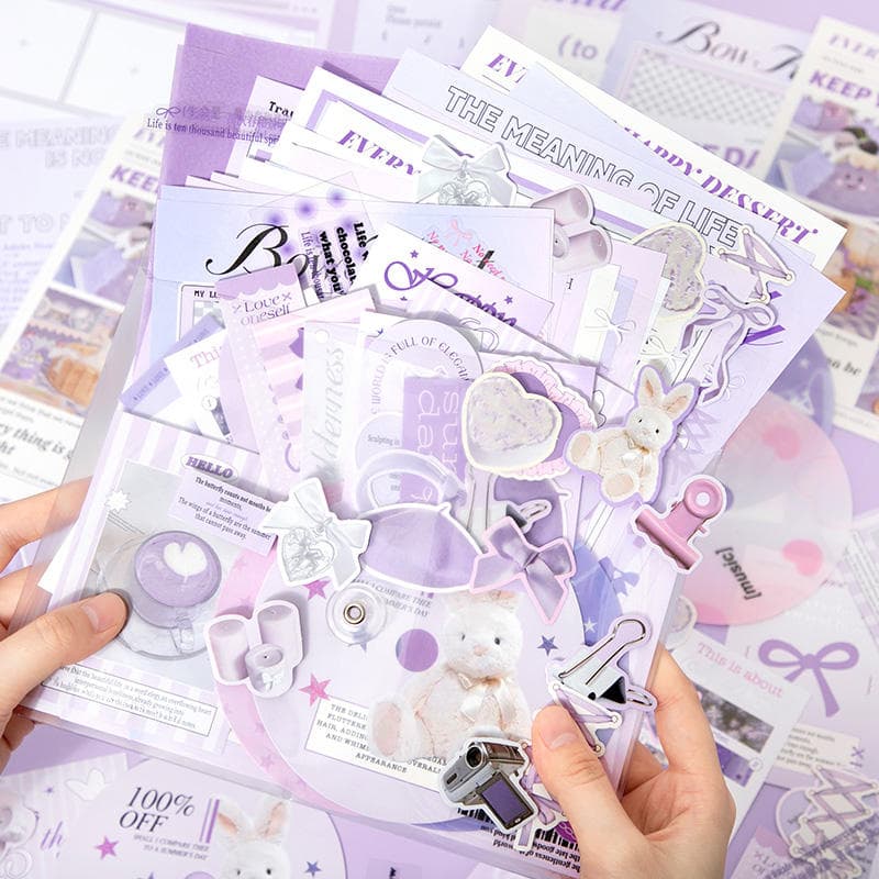 Mist Bubbles – Korean Collage Scrapbook Paper Set (101 pcs) - Image 1