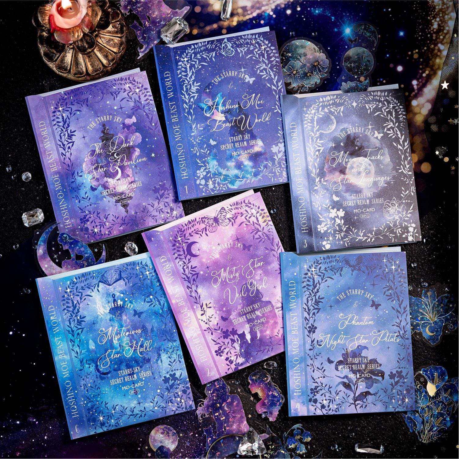 Starry Sky Secret Realm Series – Ice Crystal PET Stickers (20 pcs per Pack) - Image 1